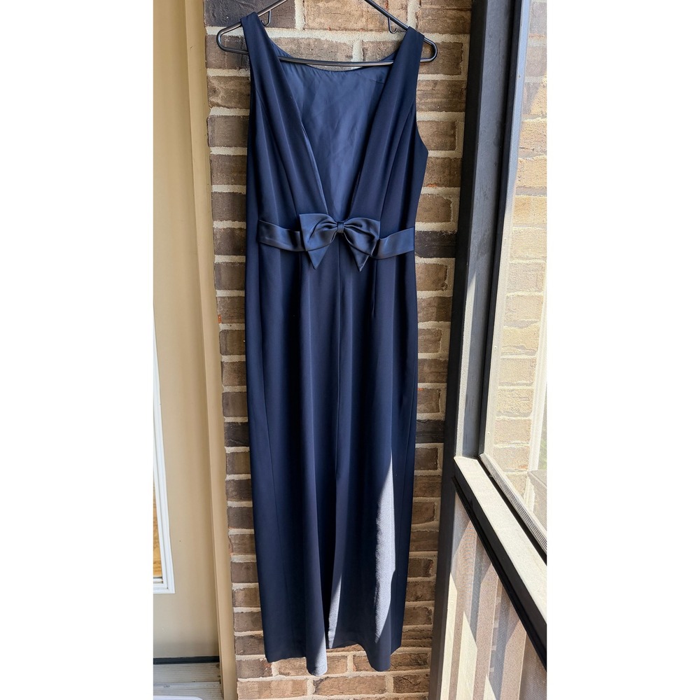 Laundry by Shelli Segal Gown Bow Back Sleeveless Maxi Dress‎ Womens 12 Black - Picture 2 of 5